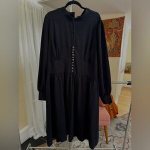 Unique Vintage Black Long Sleeve Dress